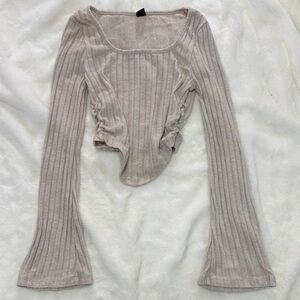 SHEIN Cream Ribbed Top